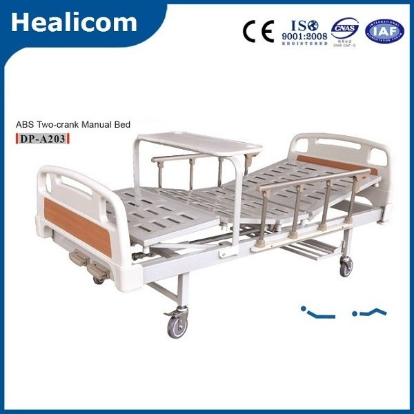 Medical Equipment DP-A203 Two Crank ABS Manual Hospital Bed