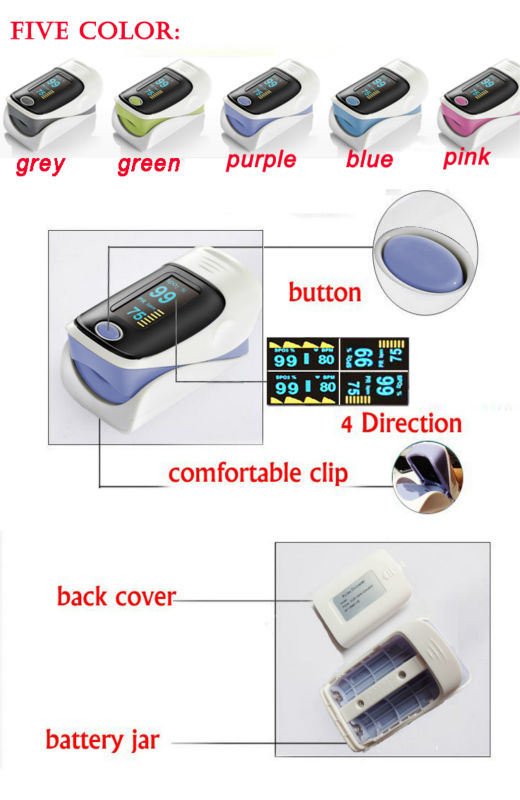 CE Approved Five Color Fingertip Pulse Oximeter (HK-80A)