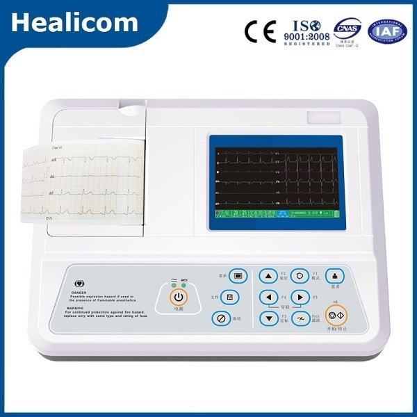 HE-03A Medical Portable Digital Touch Screen 3 Channel ECG Electrocardiogram Machine 