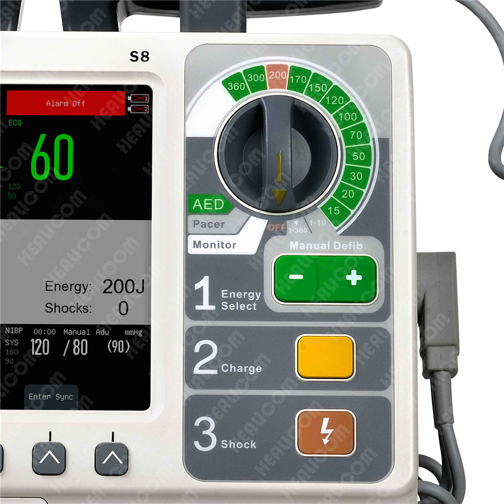 S8 Portable Emergency AED Manual External Cardiac Defibrillator Monitor from China manufacturer