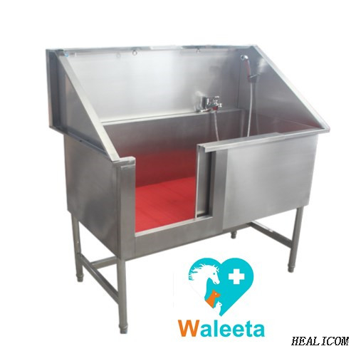 WT-11 304 Stainless Steel Medical Pet Grooming Bathing Equipment Animal Bathtub Vet Veterinary Sliding-door Bath Sink