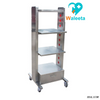 WT-07 Medical Pet Hospital Equipment 304 Stainless Steel Trolley Mobile Multi-layer load-bearing cart with socket